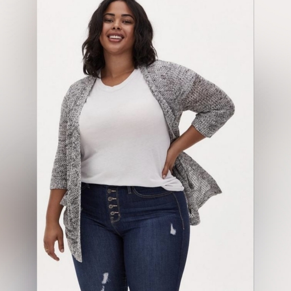 Torrid Open Front Pointelle Cardigan - Picture 2 of 11